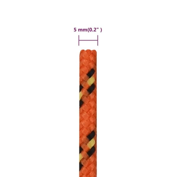 vidaXL Båttau oransje 5 mm 25 m polypropylen