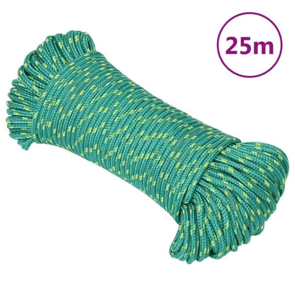 vidaXL Båttau grønn 3 mm 25 m polypropylen