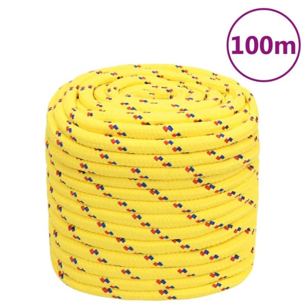 vidaXL Veneköysi keltainen 18 mm 100 m polypropeeni