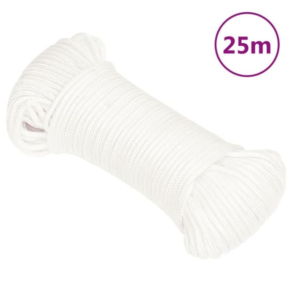 vidaXL tovværk til båd 5 mm 25 m polypropylen hvid