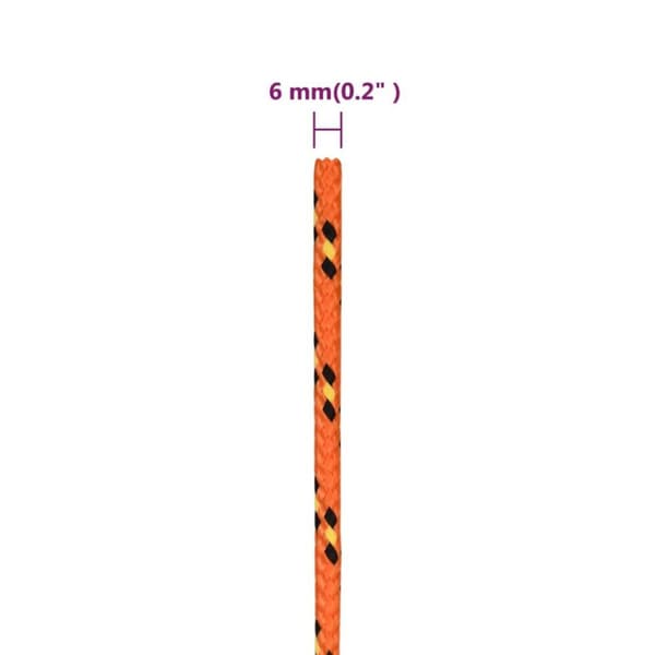 vidaXL Veneköysi oranssi 6 mm 25 m polypropeeni