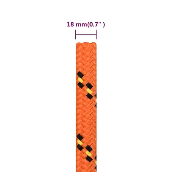 vidaXL tovværk til båd 18 mm 100 m polypropylen orange