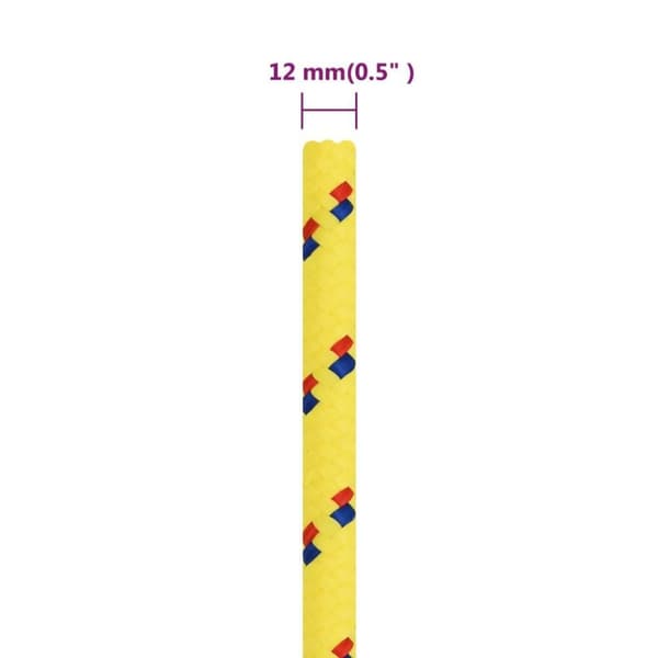 vidaXL tovværk til båd 12 mm 50 m polypropylen gul