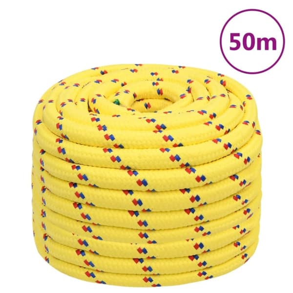 vidaXL tovværk til båd 20 mm 50 m polypropylen gul