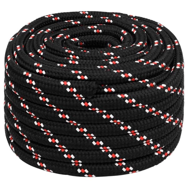 vidaXL tovværk til båd 20 mm 25 m polypropylen sort