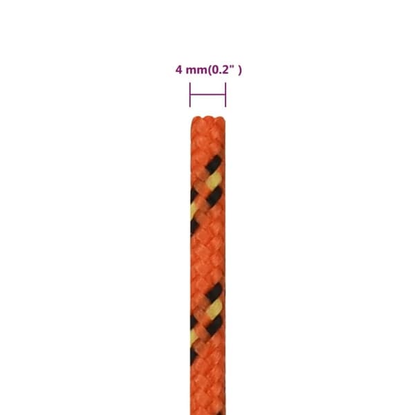 vidaXL Båttau oransje 4 mm 50 m polypropylen