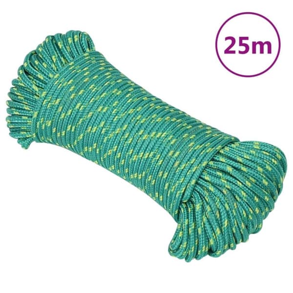 vidaXL Båtlina grön 5 mm 25 m polypropen