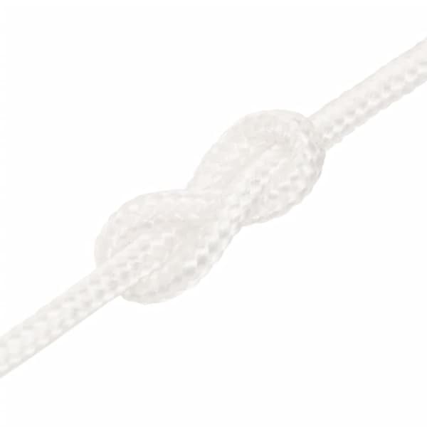 vidaXL Båttau helhvit 4 mm 25 m polypropylen