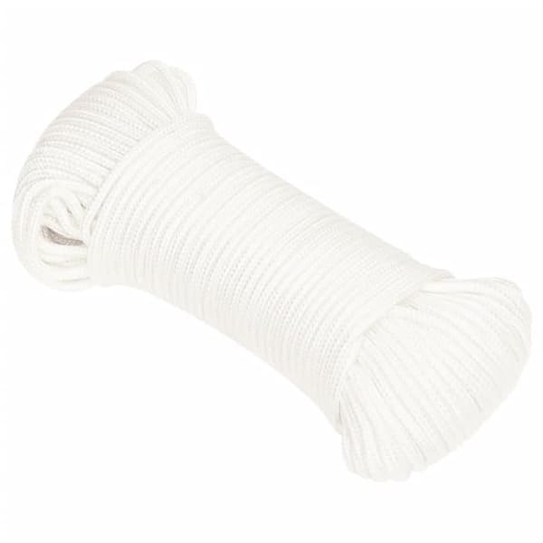 vidaXL Båttau helhvit 4 mm 25 m polypropylen