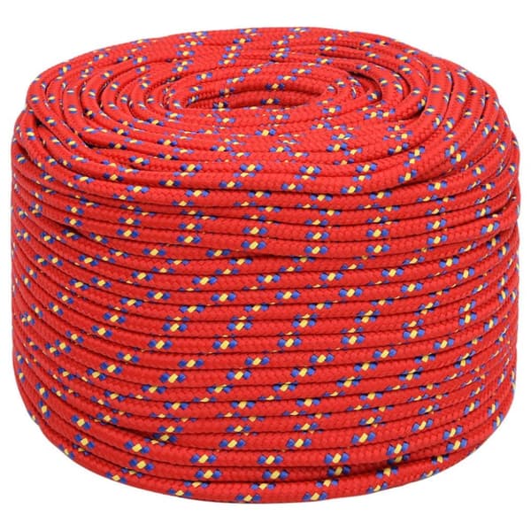 vidaXL Båttau rød 10 mm 100 m polypropylen