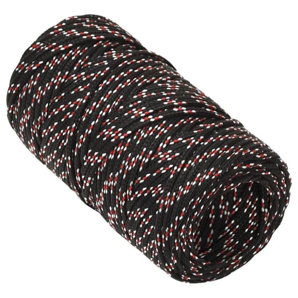 vidaXL Båttau svart 2 mm 100 m polypropylen