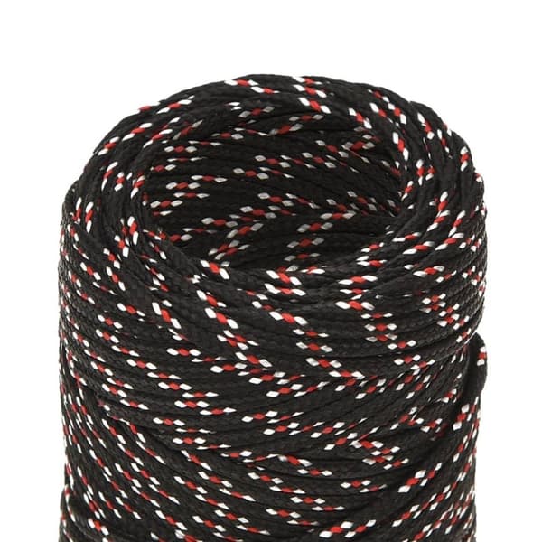 vidaXL Båttau svart 2 mm 100 m polypropylen
