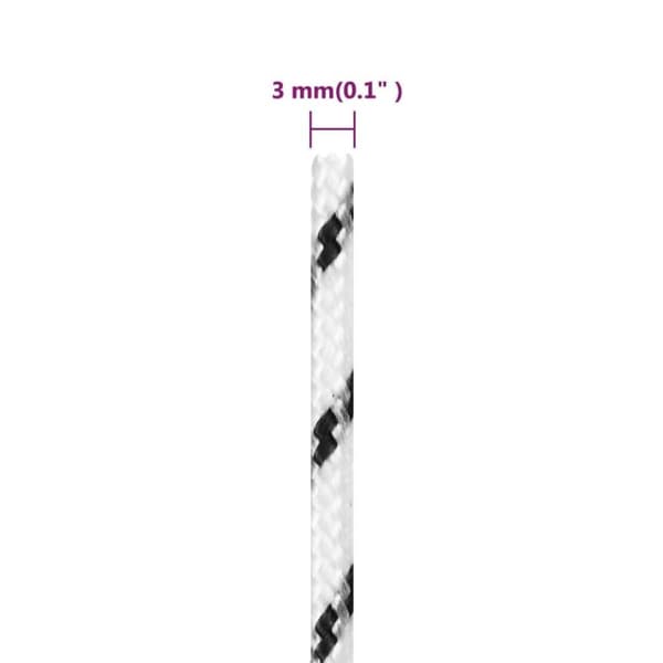 vidaXL flettet tovværk 3 mm x 50 m polyester hvid