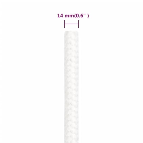 vidaXL tovværk til båd 14 mm 250 m polypropylen hvid