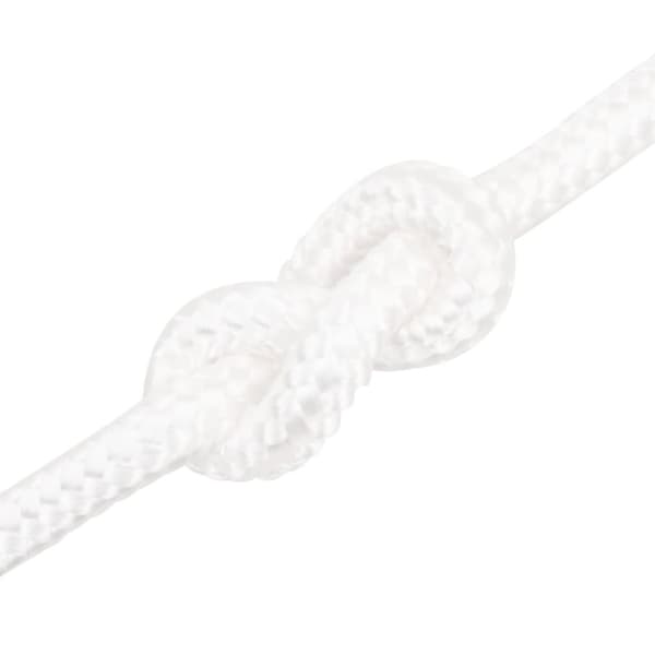 vidaXL Veneköysi täysvalkoinen 16 mm 250 m polypropeeni