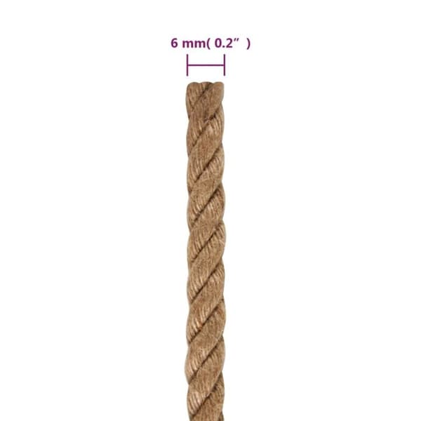 vidaXL Jutetau 25 m lang 6 mm tykk