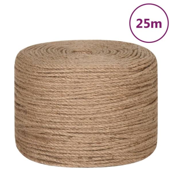 vidaXL Jutetau 25 m lang 6 mm tykk