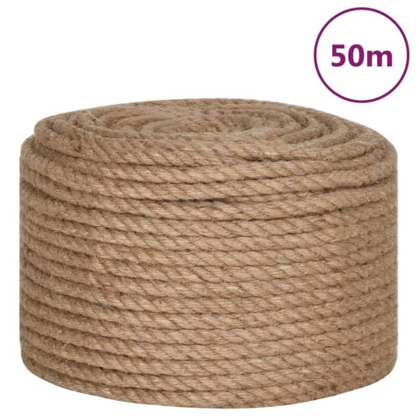 vidaXL Juterep 50 m långt 14 mm tjockt