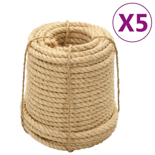 vidaXL Sisalköydet 5 kpl 16 mm 100 m