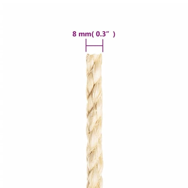 vidaXL Tau 100% sisal 8 mm 50 m