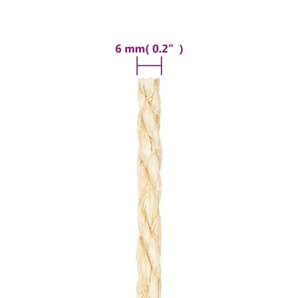 vidaXL Rep 100% sisal 6 mm 50 m