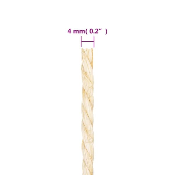 vidaXL Tau 100% sisal 4 mm 50 m