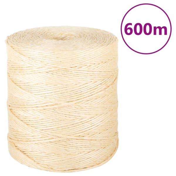 vidaXL Rep 100% sisal 2 mm 600 m