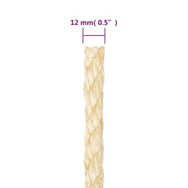 vidaXL Rep 100% sisal 12 mm 25 m