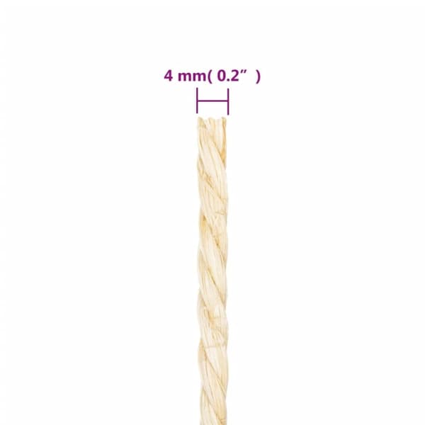vidaXL Rep 100% sisal 4 mm 100 m