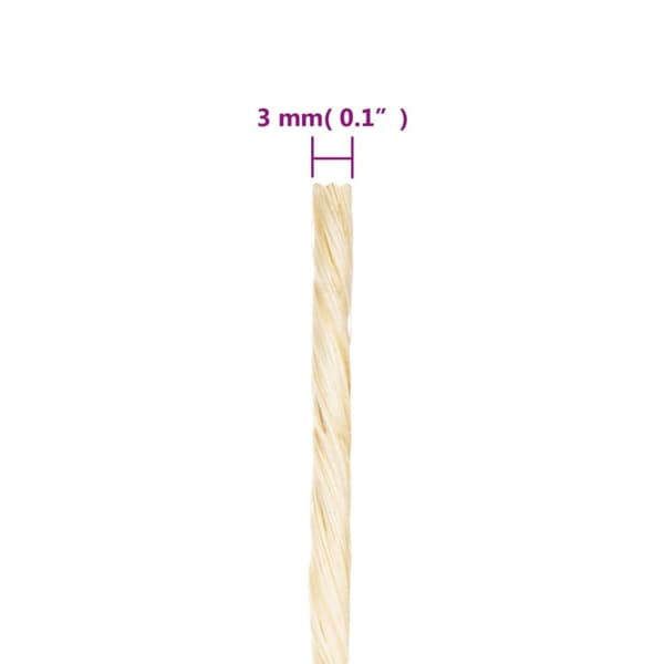 vidaXL reb 100 % sisal 3 mm 2000 m