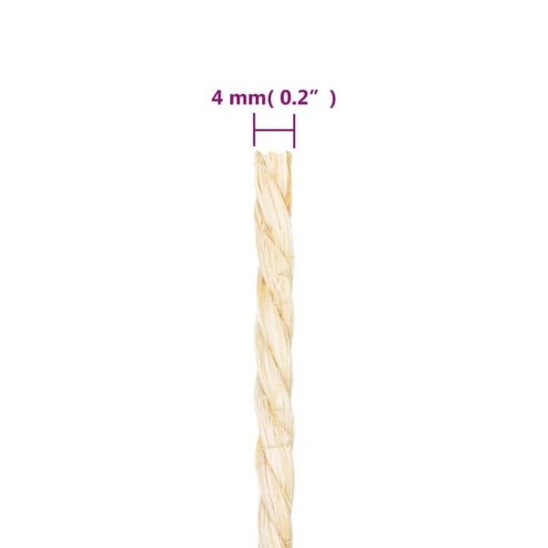 vidaXL reb 100 % sisal 4 mm 250 m
