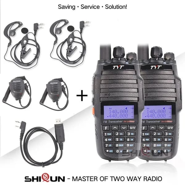 Walkie Talkie, 10 km rækkevidde, Dual band, Tilføj 1 -program Kabel