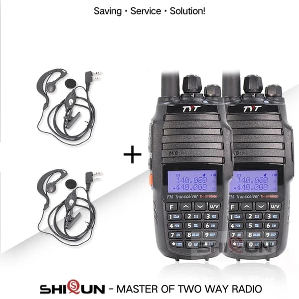 Walkie Talkie, 10 km rækkevidde, Dual band, Tilføj 1 -program Kabel