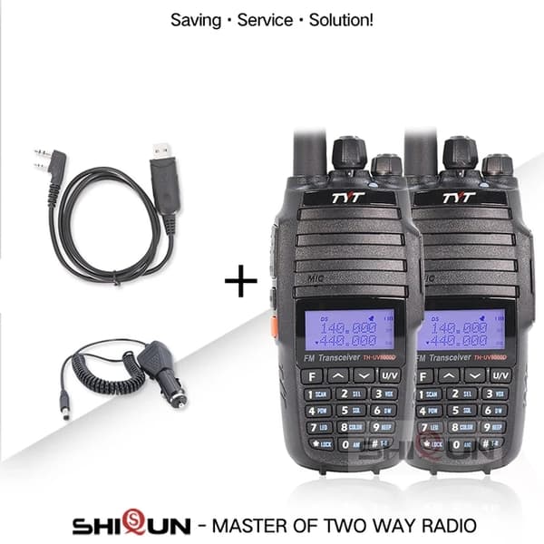 Walkie Talkie, 10 km rækkevidde, Dual band, Tilføj 1 -program Kabel