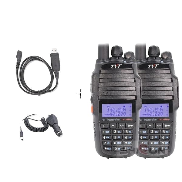 Walkie Talkie, 10 km rækkevidde, Dual band, Tilføj 1 -program Kabel