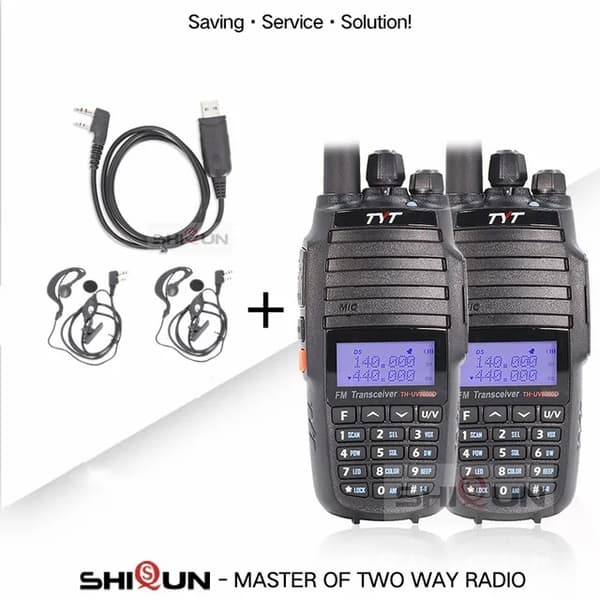Walkie Talkie, 10 km rækkevidde, Dual band, Tilføj 1 -program Kabel