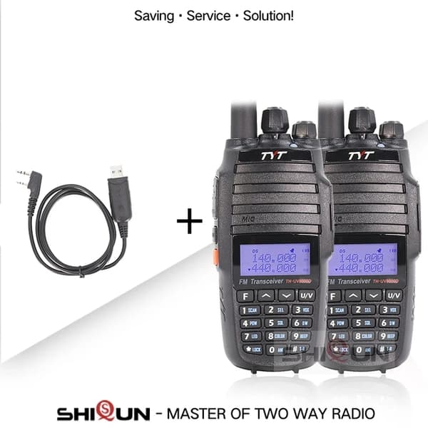 Walkie Talkie, 10 km rækkevidde, Dual band, Tilføj 1 -program Kabel