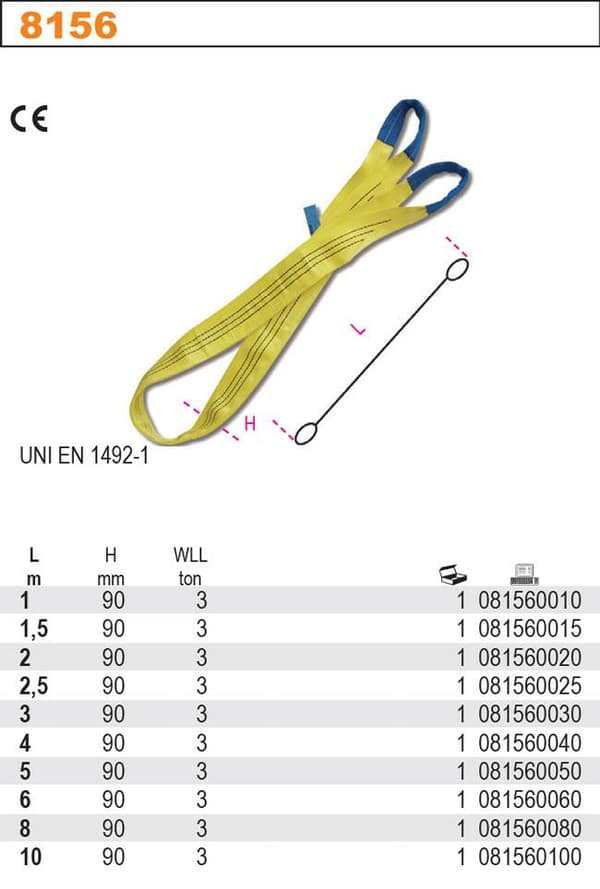 BETA BÄLTSSELAR 3000KG 1m 8156