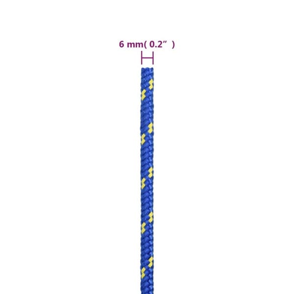 vidaXL Båtlina blå 6 mm 25 m polypropen -  Rep