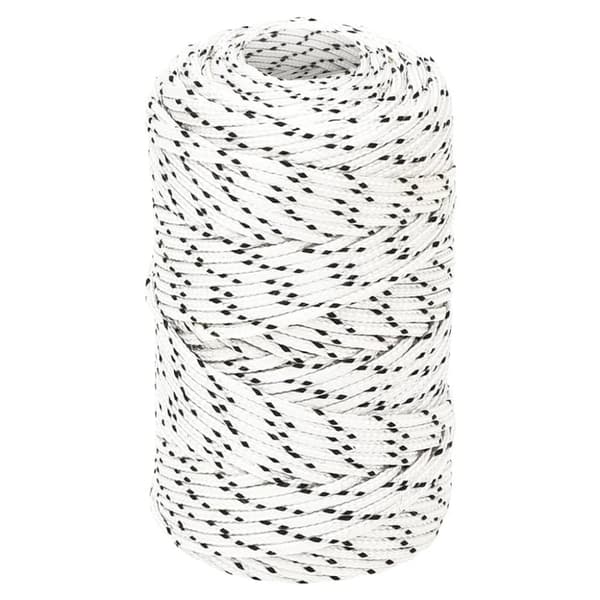 vidaXL Båtlina flätad vit 2 mm x 500 m polyester -  Rep
