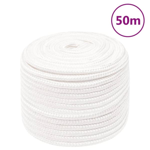 vidaXL tovværk til båd 12 mm 50 m polypropylen hvid -  Reb