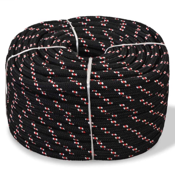 vidaXL marinereb i polypropylen 8 mm 100 m sort -  Reb