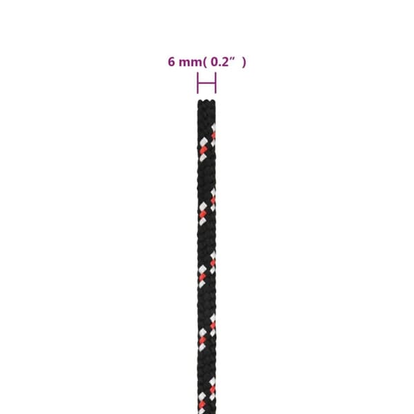 vidaXL tovværk til båd 6 mm 50 m polypropylen sort -  Reb