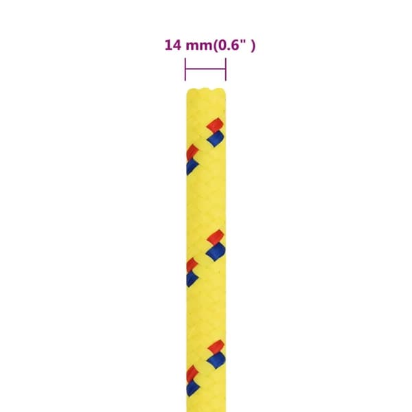 vidaXL tovværk til båd 14 mm 50 m polypropylen gul -  Reb