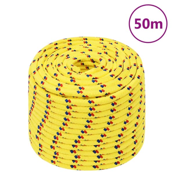 vidaXL tovværk til båd 14 mm 50 m polypropylen gul -  Reb