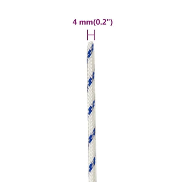 vidaXL tovværk til båd 4 mm 25 m polypropylen hvid - Reb