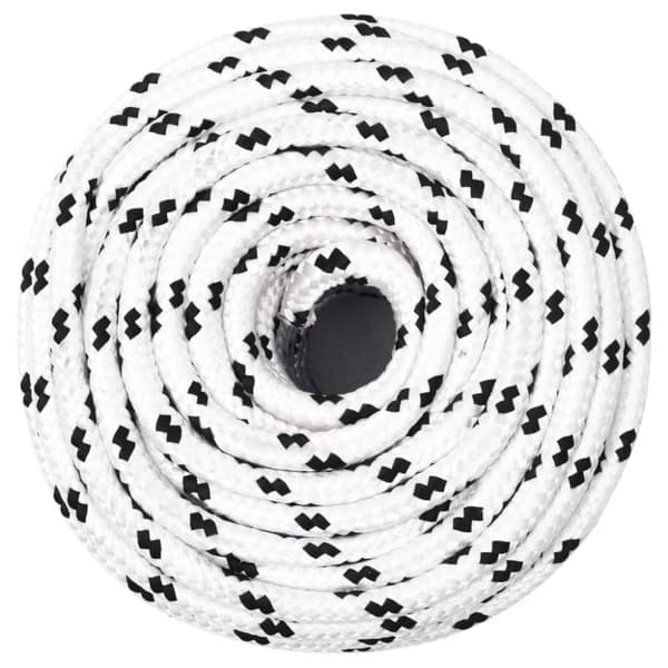 vidaXL flettet tovværk 6 mm x 100 m polyester hvid -  Reb