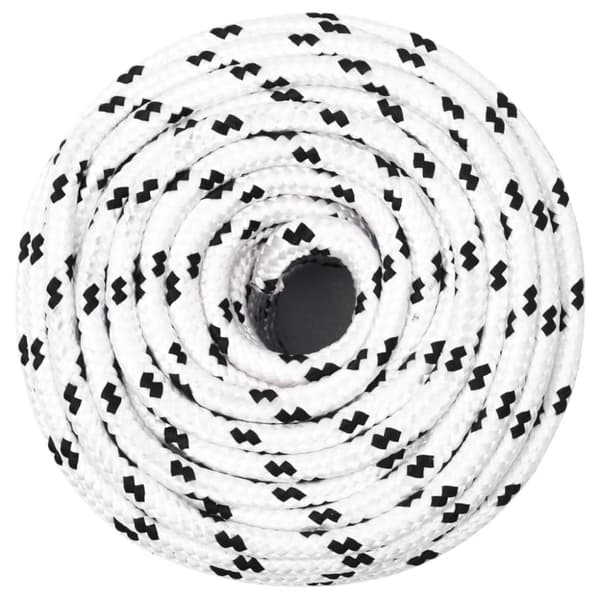 vidaXL flettet tovværk 8 mm x 100 m polyester hvid -  Reb