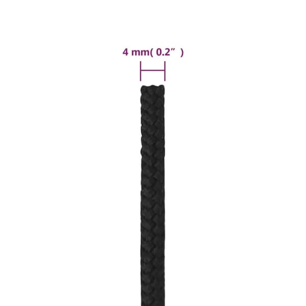 vidaXL Båtlina helsvart 4 mm 25 m polypropen -  Rep