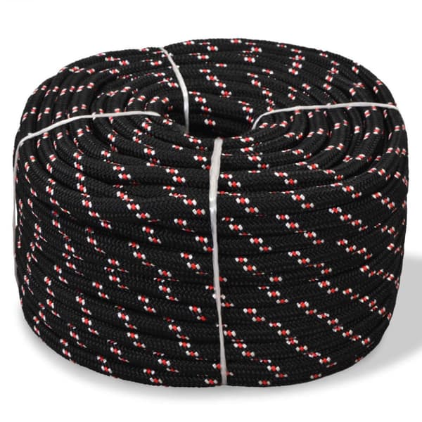 vidaXL marinereb i polypropylen 8 mm 500 m sort -  Reb